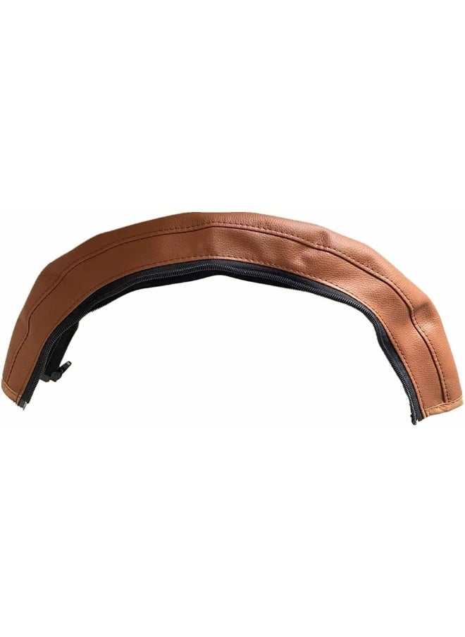 Removable Zipper PU Leather Bumper Handlebar Sleeve for Baby Stroller Dust-Proof Cover Armrest Bumper Protect Case Specifical for Babyzen yoyo (Brown)