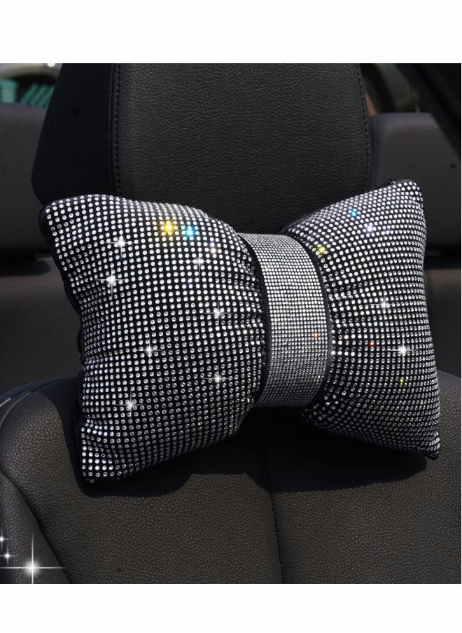 Car Bling Pillow, Rhinestones Bowknot Bling Headrest Pillow