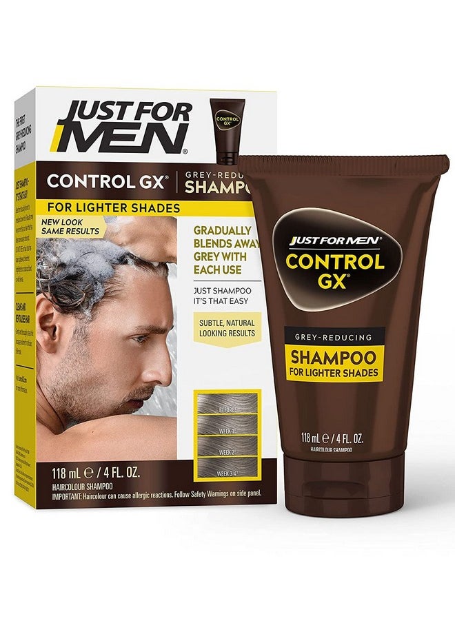 Just For Men Control Gx Grey Reducing Shampoo, Blonde & Medium Brown, 5 Ounce