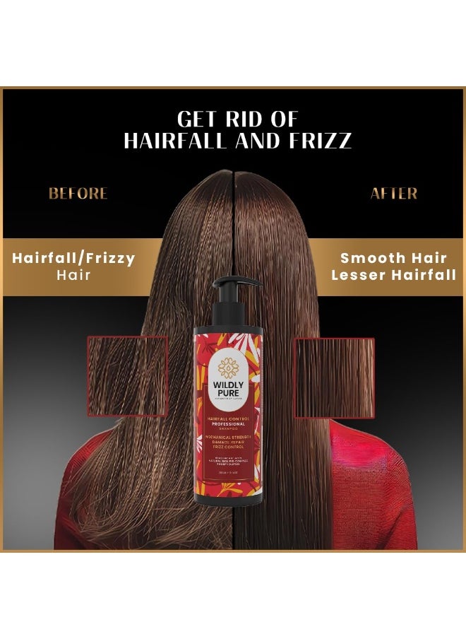Hairfall Control Shampoo | With Hyaluronic Acid & Phospholipids | 30% Increase in Strength in One Wash | 70% Decrease in Frizz | Sulphate, Paraben Free | Men & Women | 300mL [Evolve]
