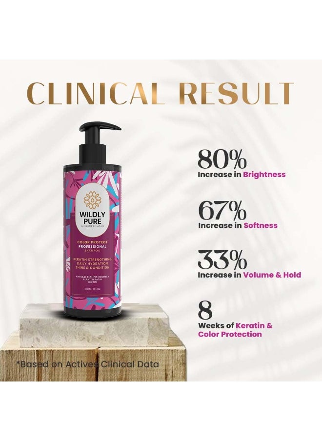 Professional Keratin Colour Protect Shampoo | Natural Biolipid Complex, Polypeptides & Carbocysteine for 72 Hours Smoothening & Strength | 100% Chemical Free | Men & Women | 300Ml | New & Improved [Enrich]