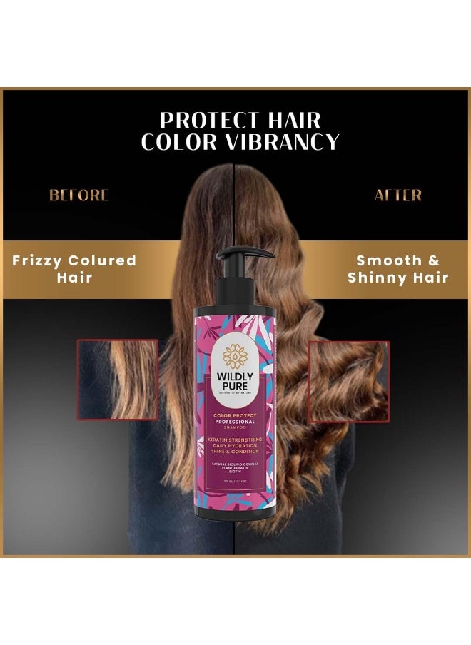 Professional Keratin Colour Protect Shampoo | Natural Biolipid Complex, Polypeptides & Carbocysteine for 72 Hours Smoothening & Strength | 100% Chemical Free | Men & Women | 300Ml | New & Improved [Enrich]