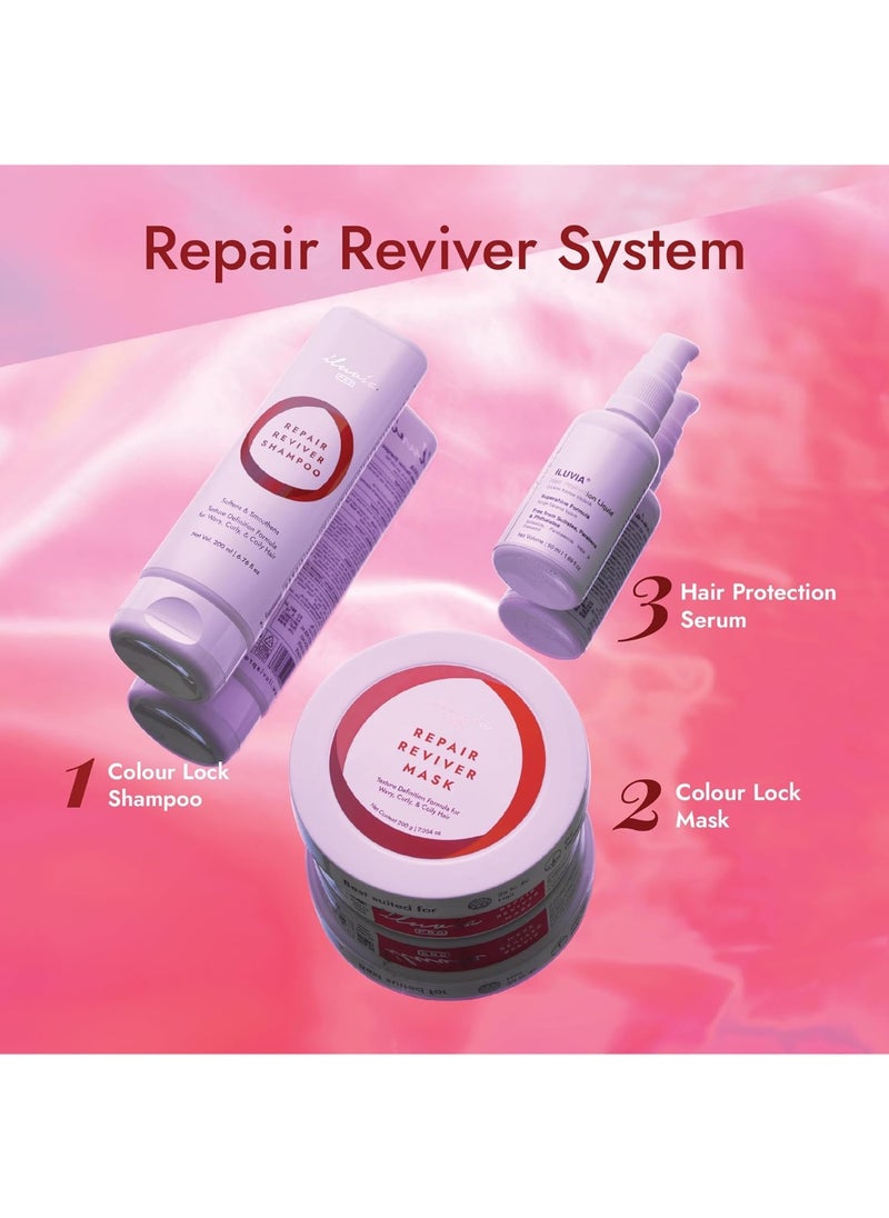 Curly & Wavy Hair - Repair Reviver Shampoo for Natural Definition - Sulphate, Paraben Free 200mL