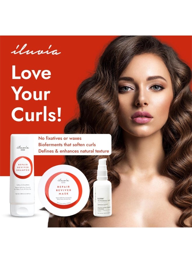 Curly & Wavy Hair - Repair Reviver Shampoo for Natural Definition - Sulphate, Paraben Free 200mL