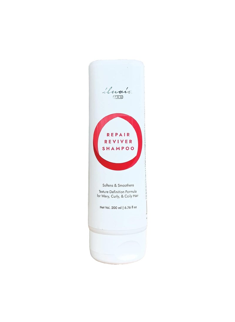 Curly & Wavy Hair - Repair Reviver Shampoo for Natural Definition - Sulphate, Paraben Free 200mL