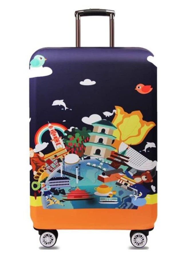 Thickened Luggage Covers Travel Luggage Cover Spandex Suitcase Protector Multicolour (L(for 25-28 luggage))