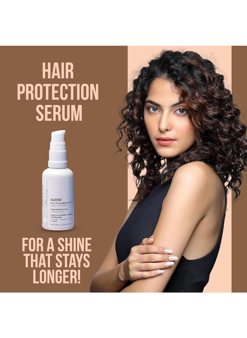 Hair Protection Serum - Coarse, Damaged, Very Frizzy Hair - with Heat & Sun Protection - Thick, Curly, Processed Hair 50ml (Heat Protection Serum)