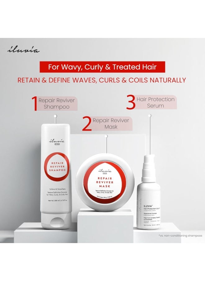 Curly & Wavy Care - Repair Reviver Mask - Natural softness & curl retention - Sulfate, Paraben Free (IRRM200, 1)