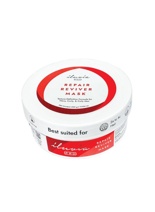 Curly & Wavy Care - Repair Reviver Mask - Natural softness & curl retention - Sulfate, Paraben Free (IRRM200, 1)
