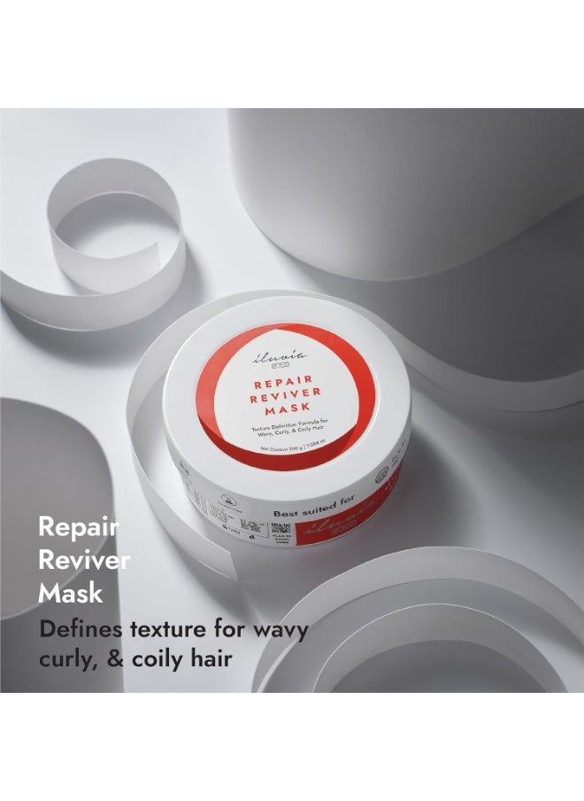 Curly & Wavy Care - Repair Reviver Mask - Natural softness & curl retention - Sulfate, Paraben Free (IRRM200, 1)