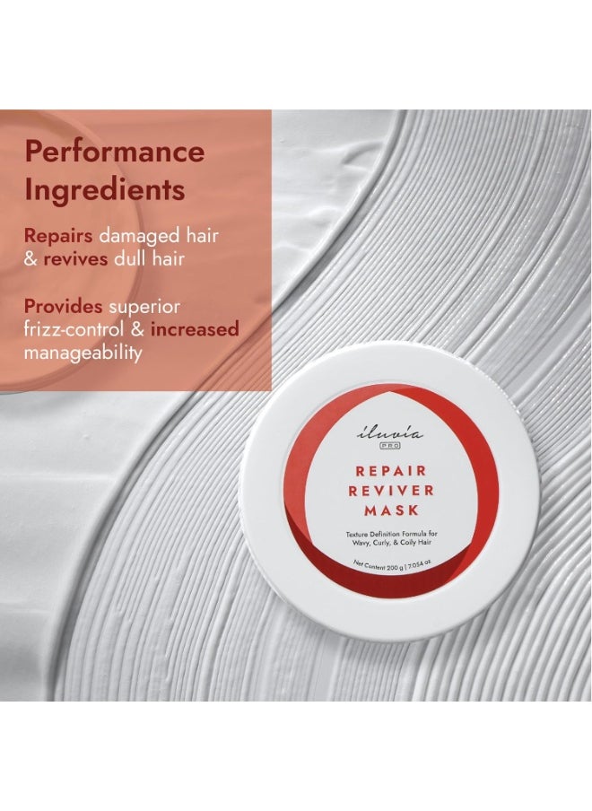 Curly & Wavy Care - Repair Reviver Mask - Natural softness & curl retention - Sulfate, Paraben Free (IRRM200, 1)