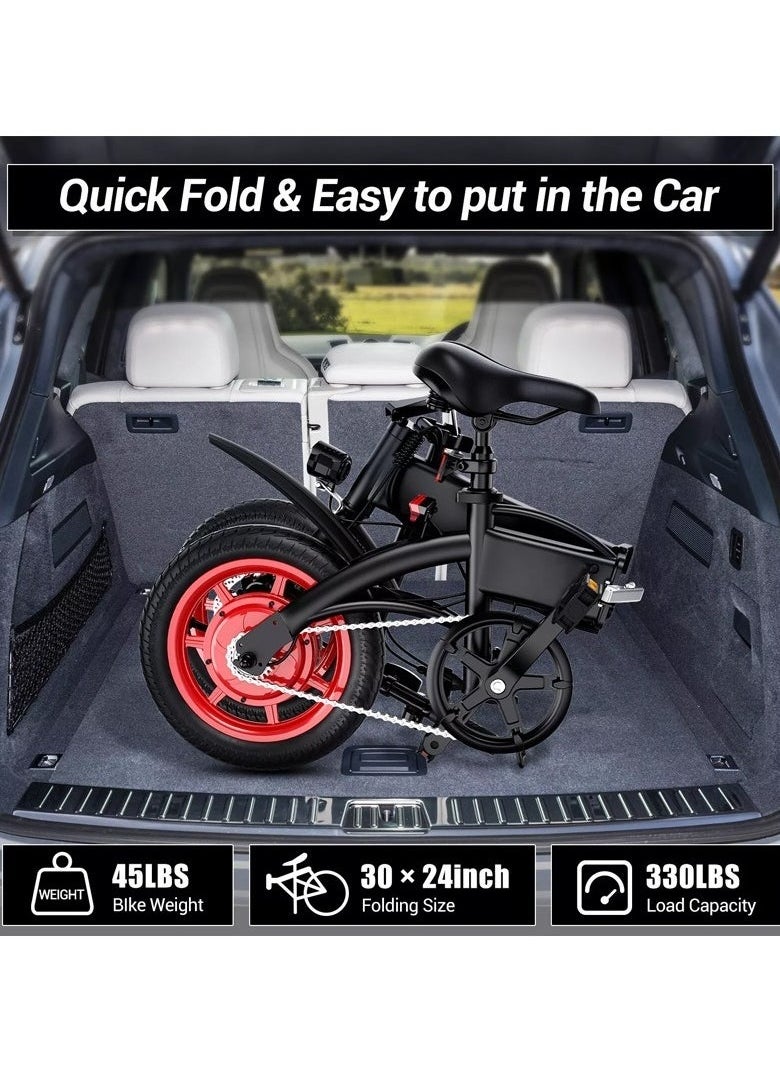 Premium Quality Adult Folding Electric Scooter with 350W Brushless Motor, 36V 8AH Battery, Carbon Alloy Frame, 14-Inch Tires, Dual Disk Brake, 35KM Range in Single Charge, Adjustable Seat Electric Scooter for Men and Women
