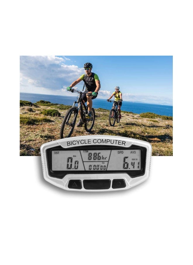 Outdoor Waterproof Wired Bike Computer with LCD Display, Intelligent Backlight, Lightweight, Dustproof, Energy Saving Odometer for Cycling Accessories (1 Pack)