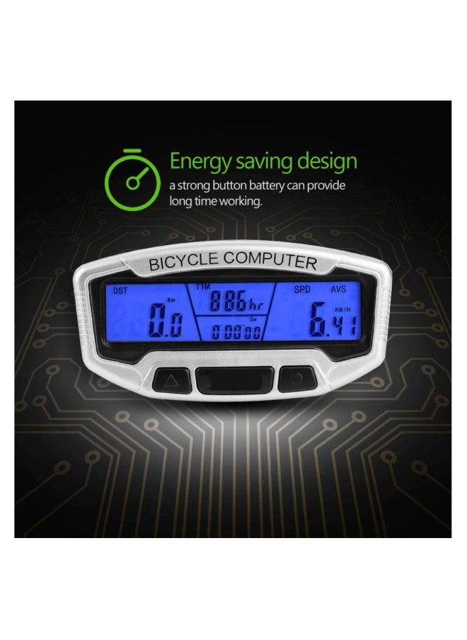 Outdoor Waterproof Wired Bike Computer with LCD Display, Intelligent Backlight, Lightweight, Dustproof, Energy Saving Odometer for Cycling Accessories (1 Pack)