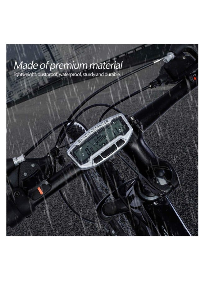 Outdoor Waterproof Wired Bike Computer with LCD Display, Intelligent Backlight, Lightweight, Dustproof, Energy Saving Odometer for Cycling Accessories (1 Pack)