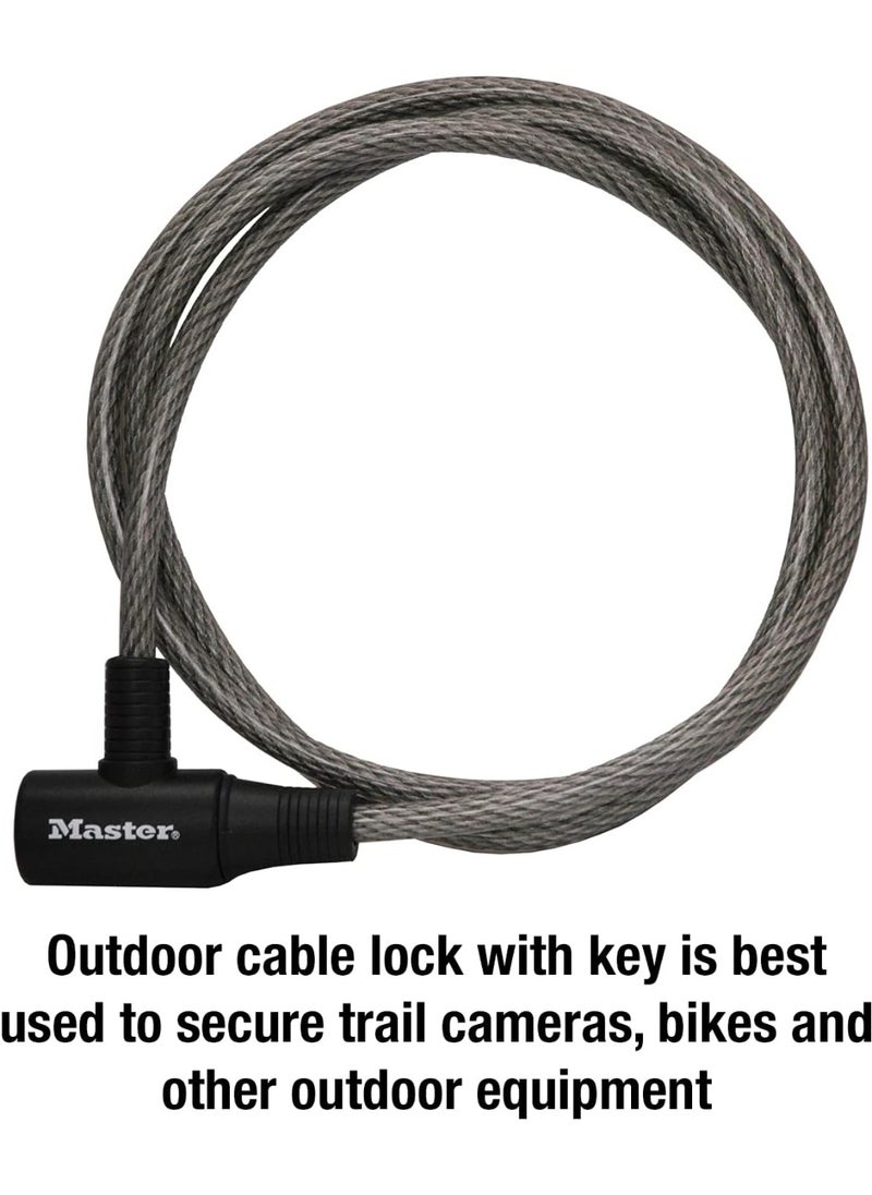 Master Lock Cable Lock, Keyed Bike Lock, 6 ft. Long, 8154DPF