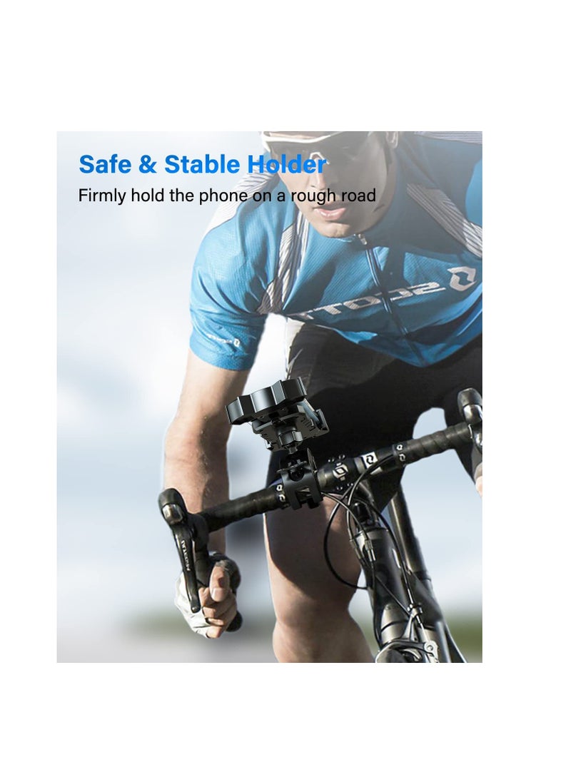 Universal Phone Holder for Bikes, Motorcycle Phone Holder, Bike Phone Mount Compatible with iPhone 14 14 Plus 14 pro max 13 13 Mini 13 Pro Max 12 for Samsung Galaxy S21 Note20 and More
