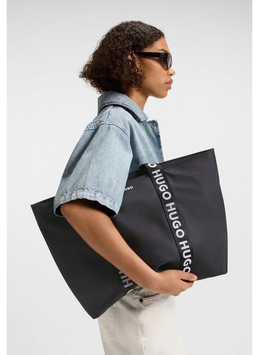 Twill tote bag with logo straps