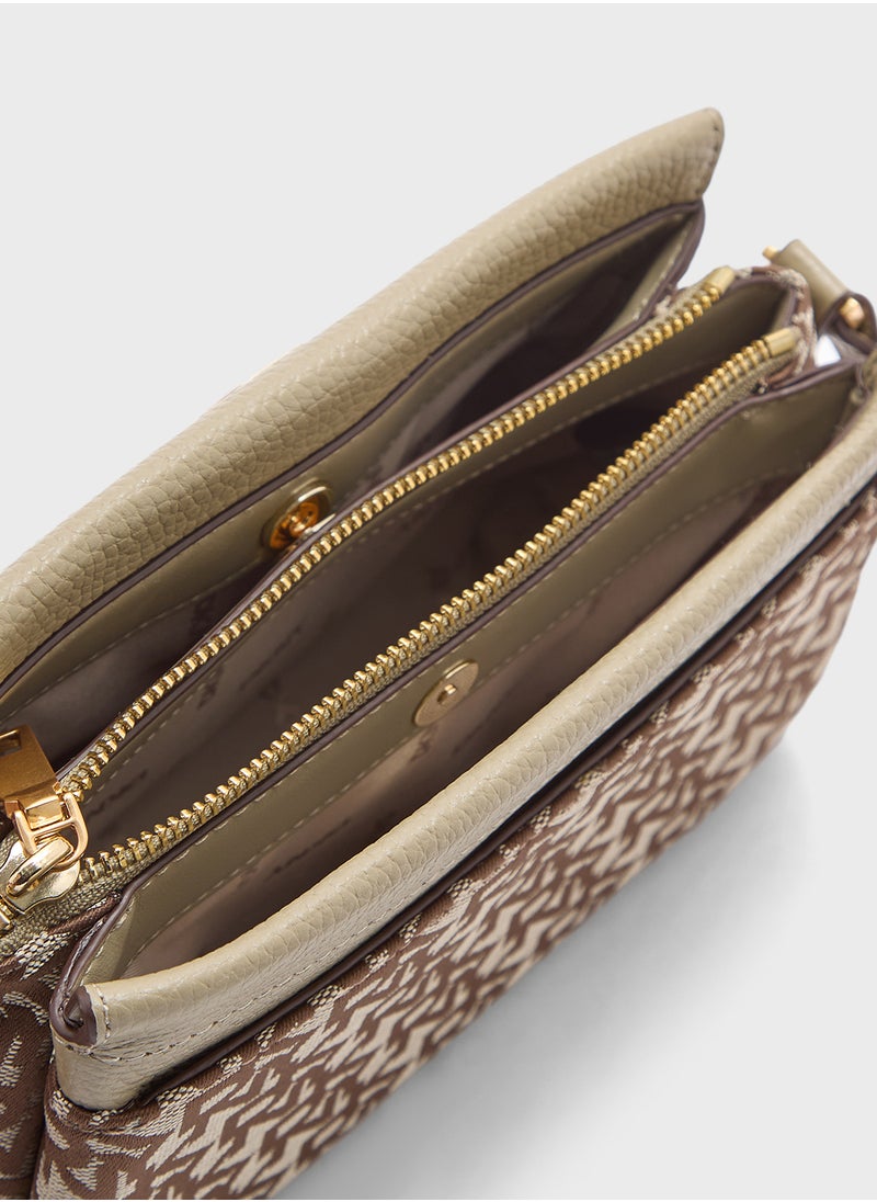 Rosa Logo Detailed Zip Over Crossbody