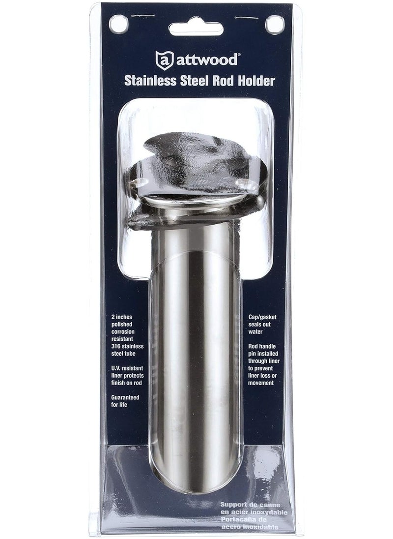 Attwood 66363-7 Stainless Steel Flush Mount 15 Degree Rod Holder (2-Inch)