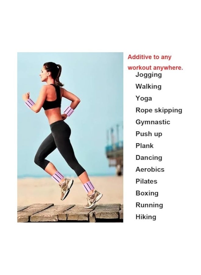Adjustable Wearable Wrist  Ankle Weight, 2pcs (1lb Each) Weight-Bearing Wristband Bangles Bracelet for Women Men Kids Home Gym Office Fitness such as Yoga, Pilates, Running, Hiking, boxing, Aer