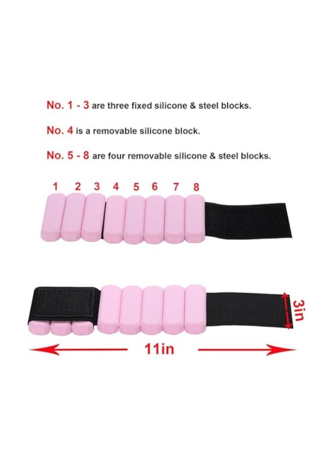 Adjustable Wearable Wrist  Ankle Weight, 2pcs (1lb Each) Weight-Bearing Wristband Bangles Bracelet for Women Men Kids Home Gym Office Fitness such as Yoga, Pilates, Running, Hiking, boxing, Aer