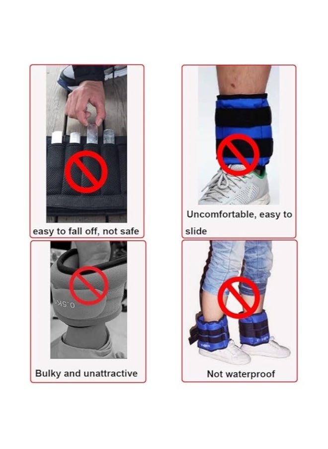 Adjustable Wearable Wrist  Ankle Weight, 2pcs (1lb Each) Weight-Bearing Wristband Bangles Bracelet for Women Men Kids Home Gym Office Fitness such as Yoga, Pilates, Running, Hiking, boxing, Aer