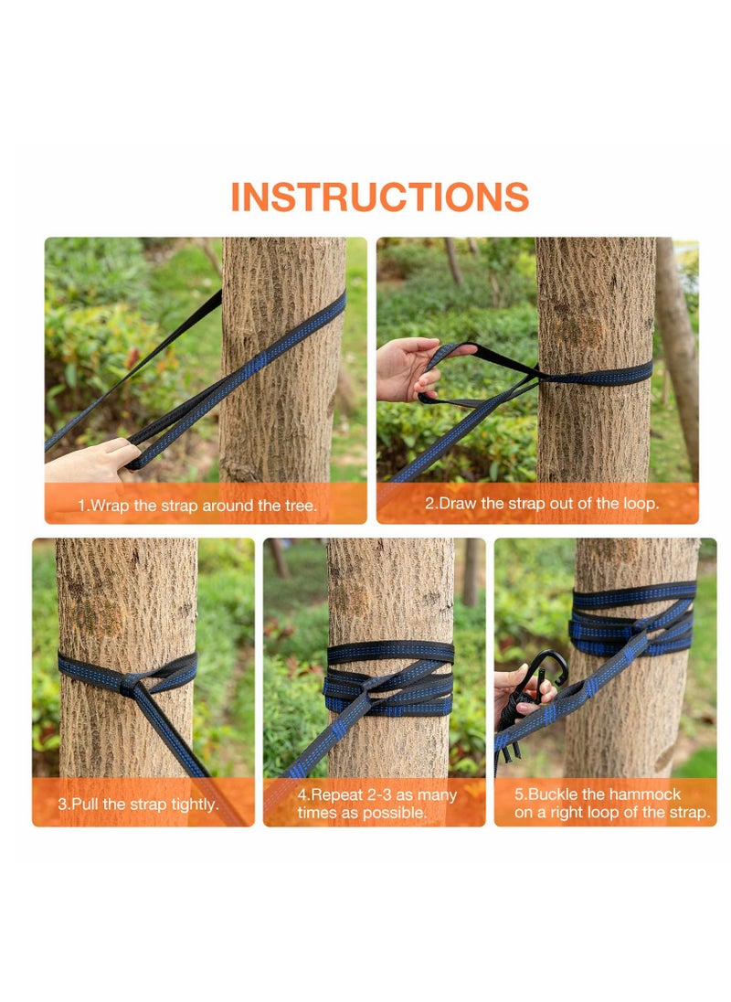 Camping Hammock Double Single Outdoor Hammocks with 2 Tree Straps Portable Lightweight Nylon Parachute Hammocks for Travel Camping Backpacking Hiking Backyard