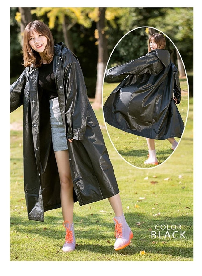 Raincoat Rain Poncho for Adults, 1 Pack EVA Rain Poncho for Women and Men Reusable Raincoat Jacket Packable for Family Fishing/Travel/Emergency/ with Hood and Elastic Sleeving