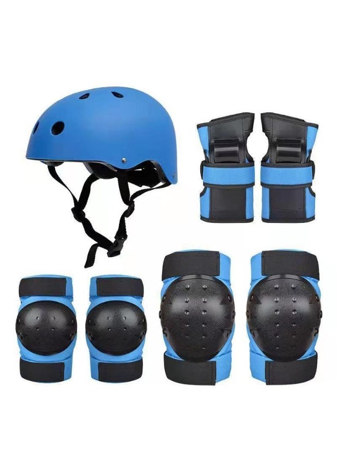 7-Piece Protection Gear Wrist Knee Pads And Helmet Set