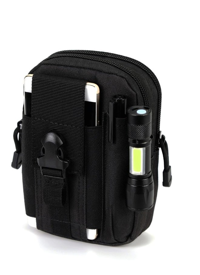 Tactical Waist Pouch, MOLLE EDC Pouch, Outdoor Man Waist Bag with Phone Belt Clip Holder Holster Carrying Pouch for Smartphone