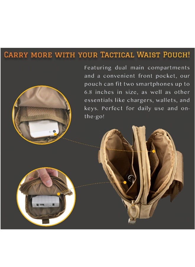 Tactical Waist Pouch, MOLLE EDC Pouch, Outdoor Man Waist Bag with Phone Belt Clip Holder Holster Carrying Pouch for Smartphone