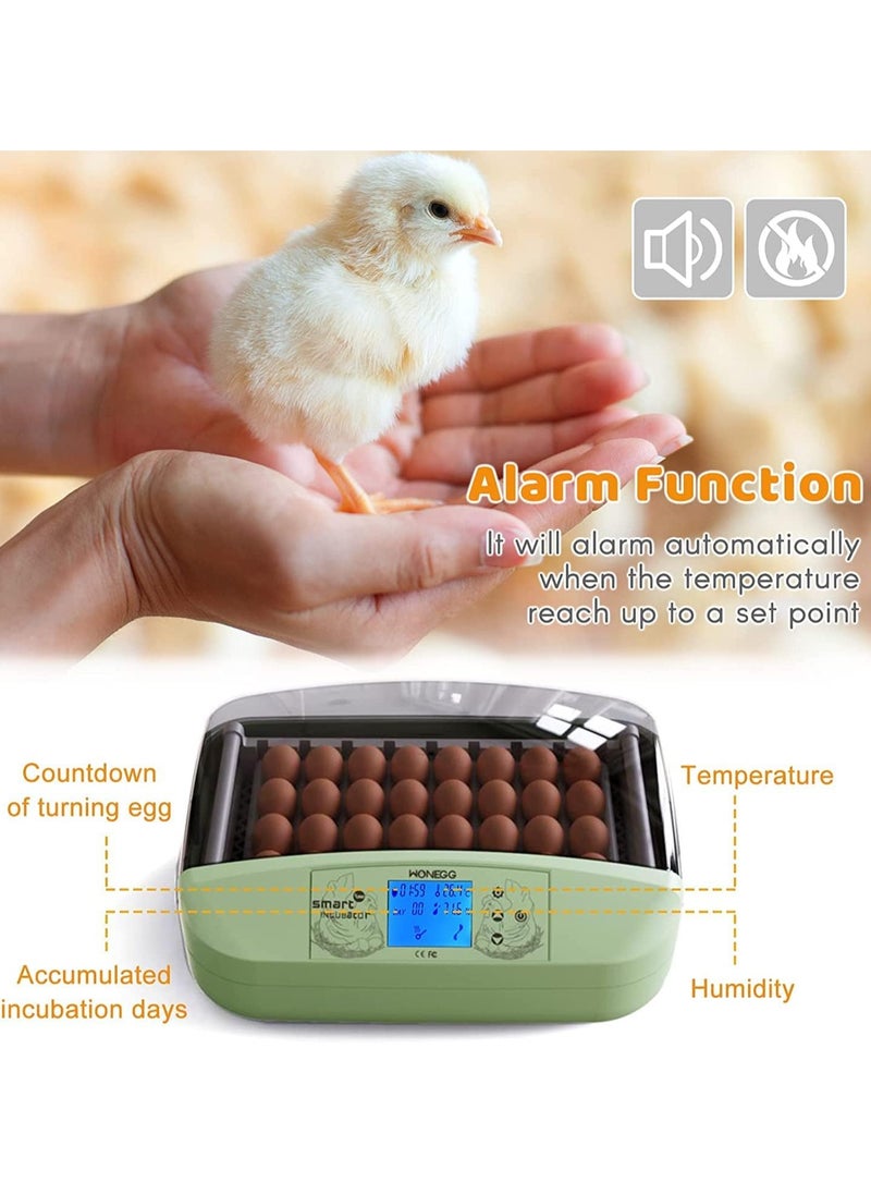 32 Eggs Digital Mini Automatic Egg Incubator with Turner for Hatching Turkey Goose Quail Chicken Eggs, Egg Hatcher Machine