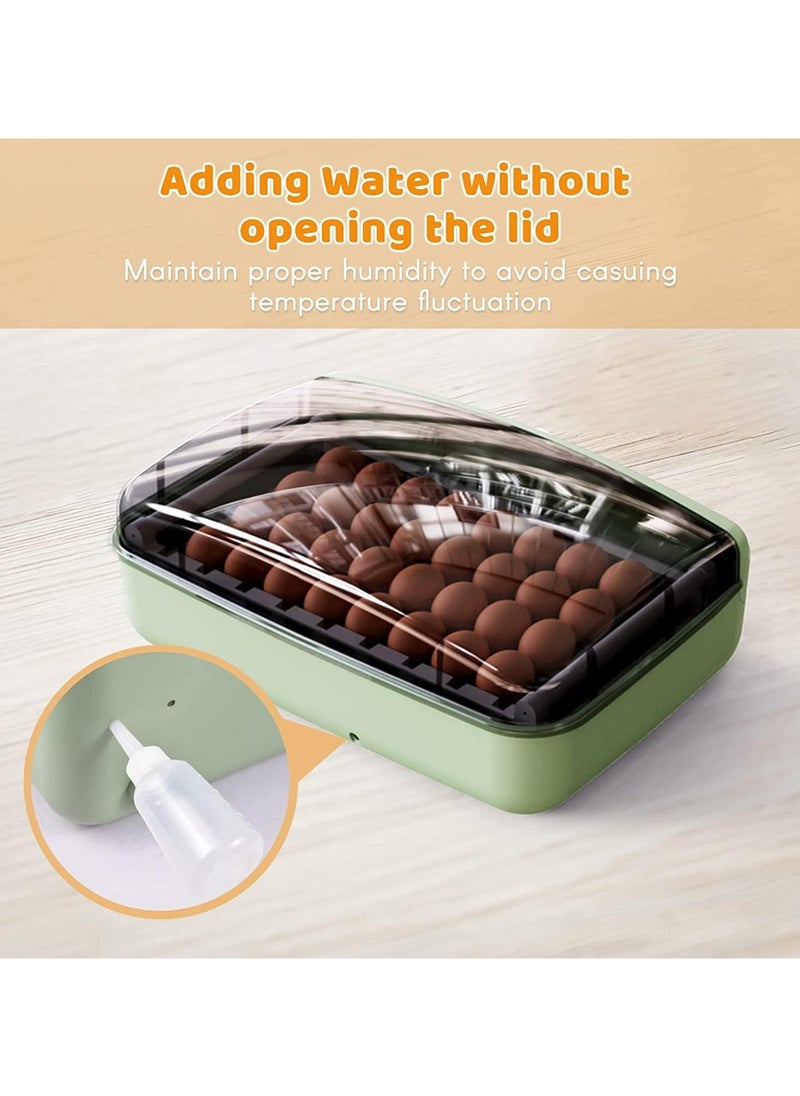 32 Eggs Digital Mini Automatic Egg Incubator with Turner for Hatching Turkey Goose Quail Chicken Eggs, Egg Hatcher Machine