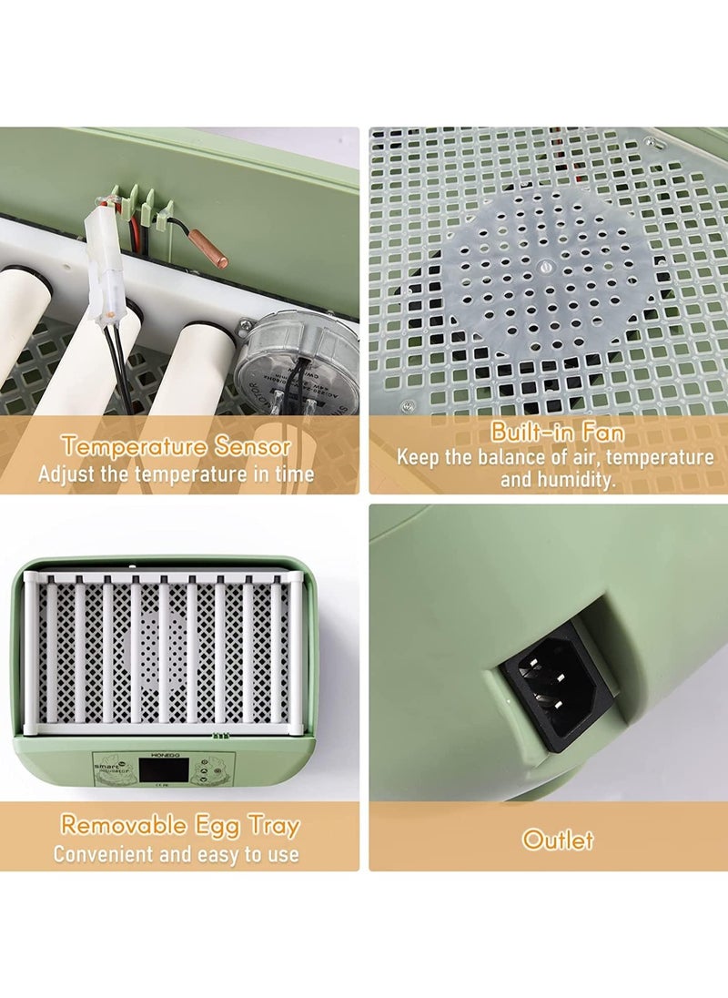 32 Eggs Digital Mini Automatic Egg Incubator with Turner for Hatching Turkey Goose Quail Chicken Eggs, Egg Hatcher Machine