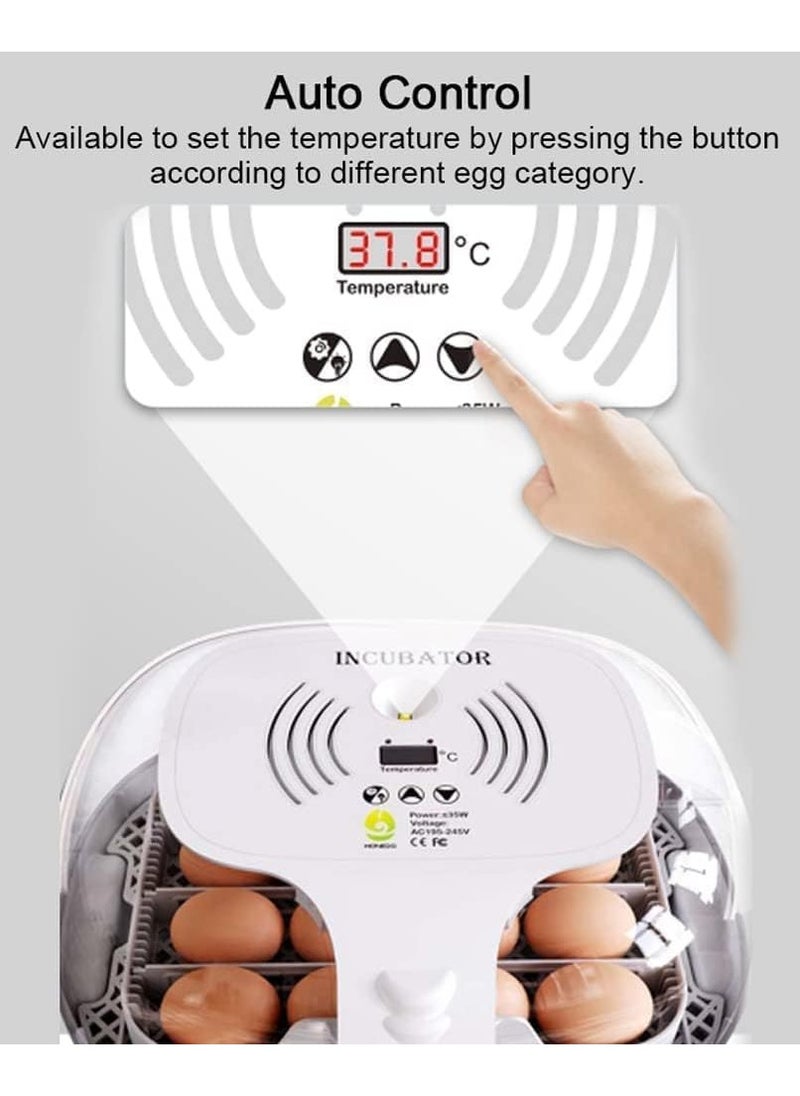 16 egg Capacity Automatic Mini Egg Incubator with Egg Turning and testing Function