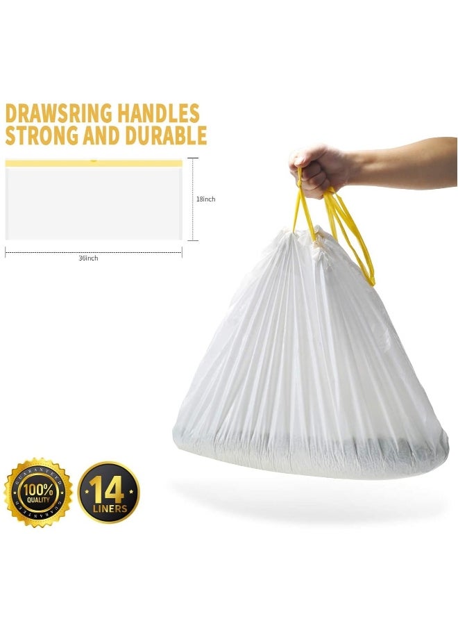 Cat Litter Box Liners, 14 Count Jumbo Extra Durable Large Drawstring Kitty Litter Pan Bags Cat Waste Litter Bags Pet Cat Supplies (36 x 18)