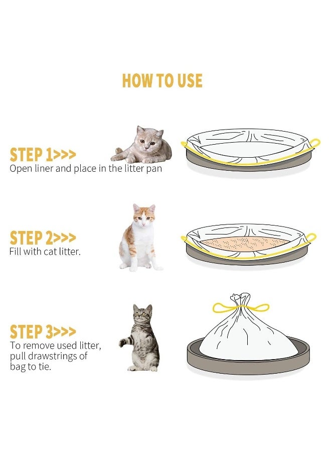 Cat Litter Box Liners, 14 Count Jumbo Extra Durable Large Drawstring Kitty Litter Pan Bags Cat Waste Litter Bags Pet Cat Supplies (36 x 18)