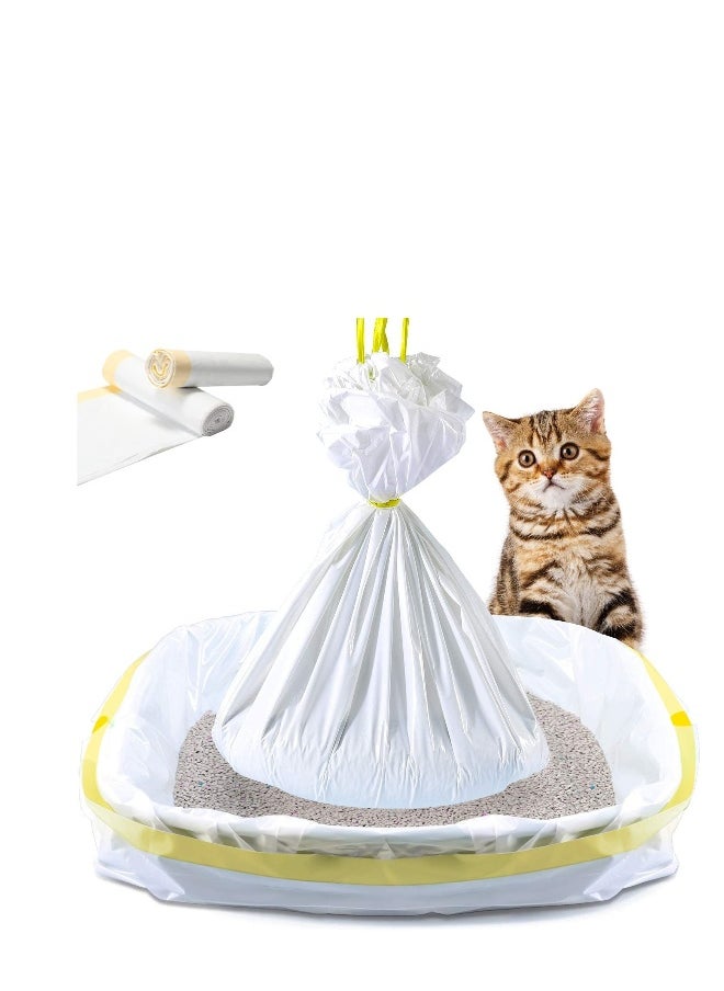 Cat Litter Box Liners, 14 Count Jumbo Extra Durable Large Drawstring Kitty Litter Pan Bags Cat Waste Litter Bags Pet Cat Supplies (36 x 18)