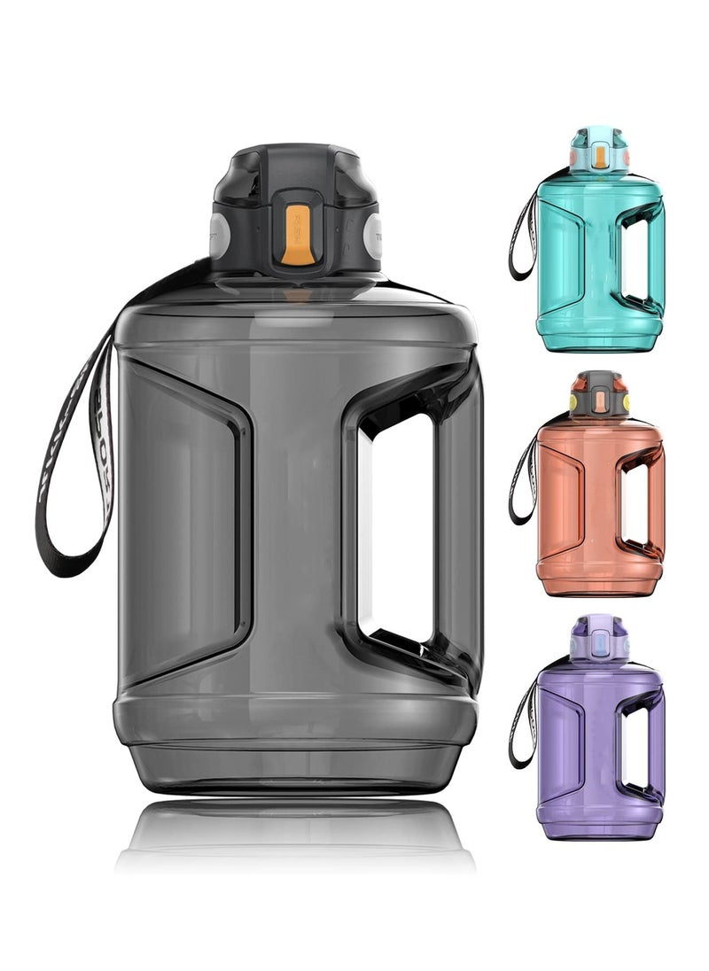 Half Gallon Water Bottle with Straw Water Bottle with Time Marker and Handle BPA Free Water Jug Large Water Bottles 64 oz for Gym Yoga Travel Camping Outdoor