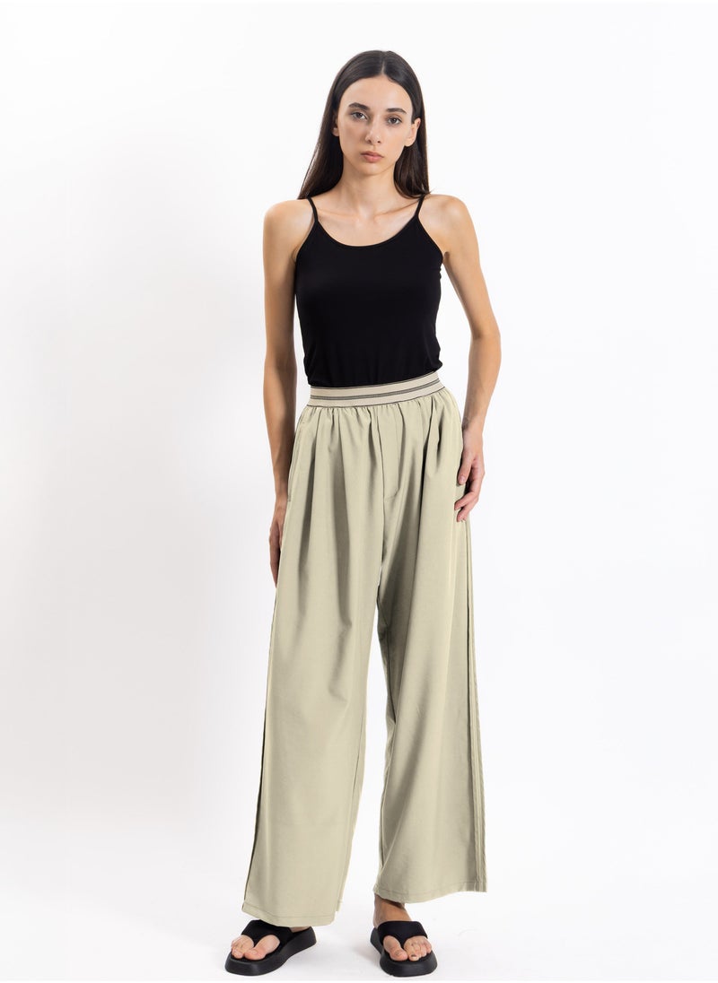 DETAILED WIDE LEG COMFORT TROUSERS