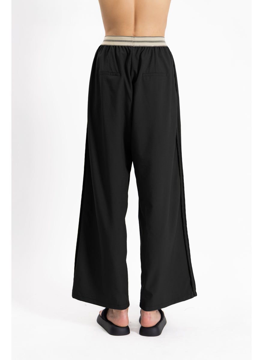 DETAILED WIDE LEG COMFORT TROUSERS