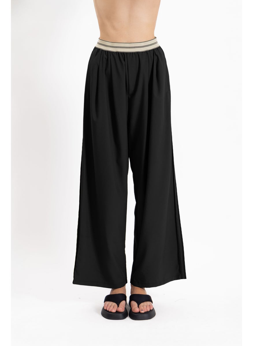 DETAILED WIDE LEG COMFORT TROUSERS
