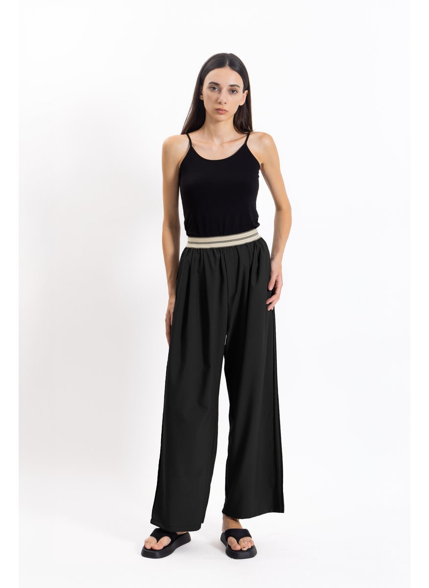 DETAILED WIDE LEG COMFORT TROUSERS