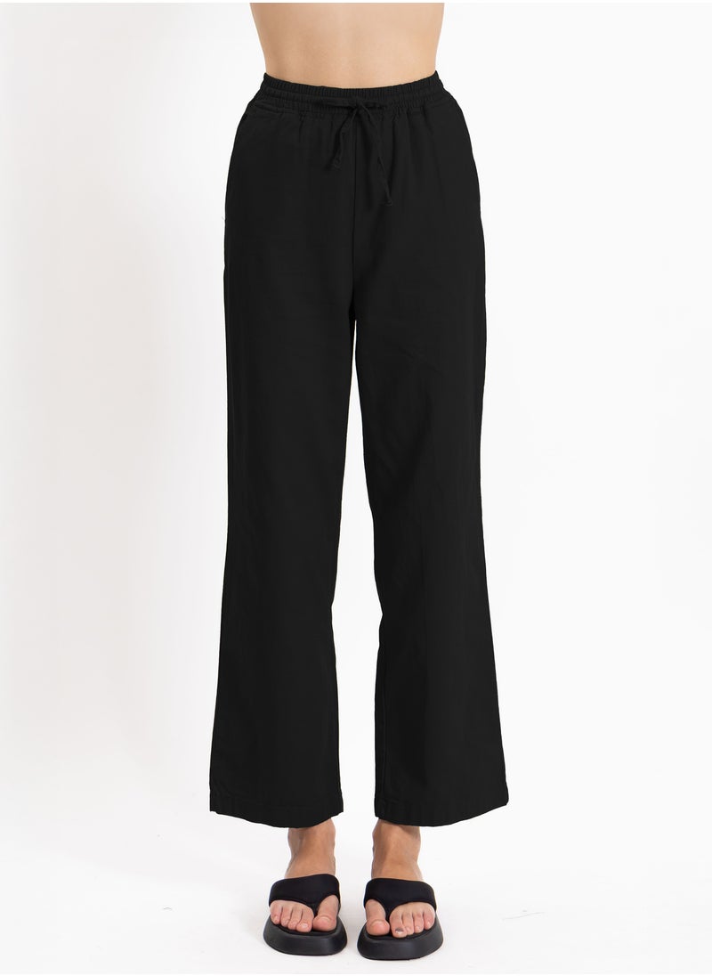 COMFORT STRAIGHT COTTON TROUSERS