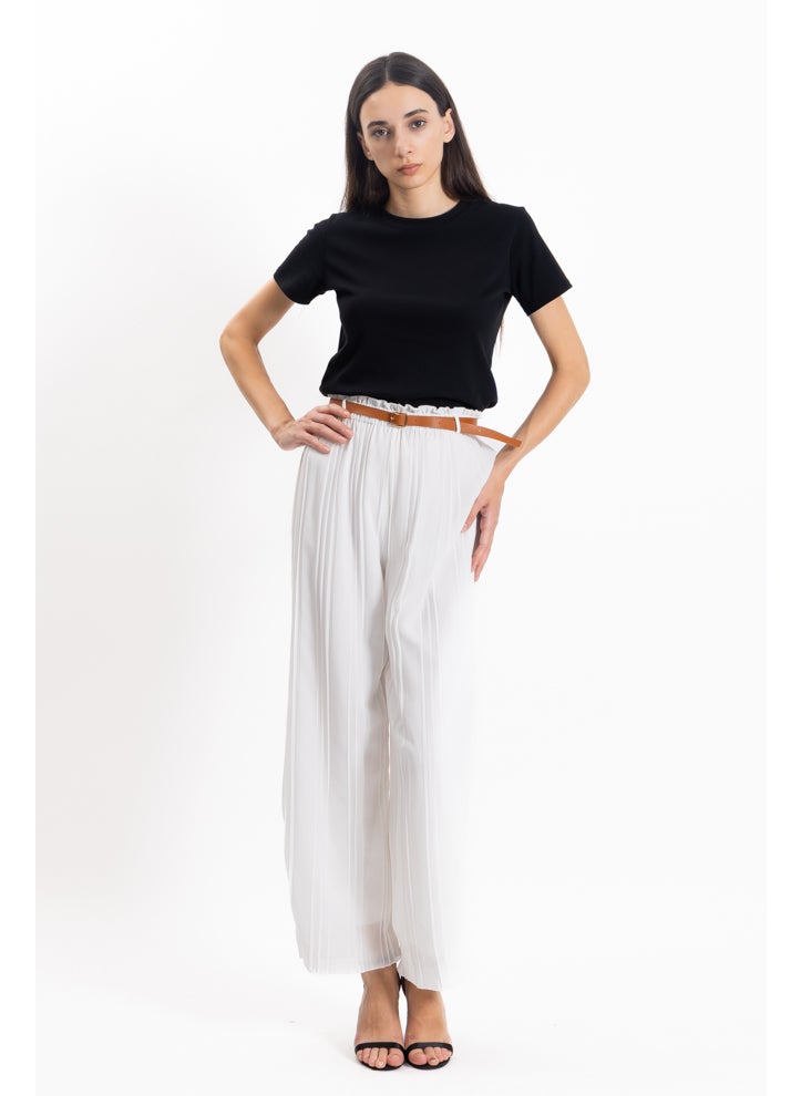 PLEATED TROUSERS WITH BELT