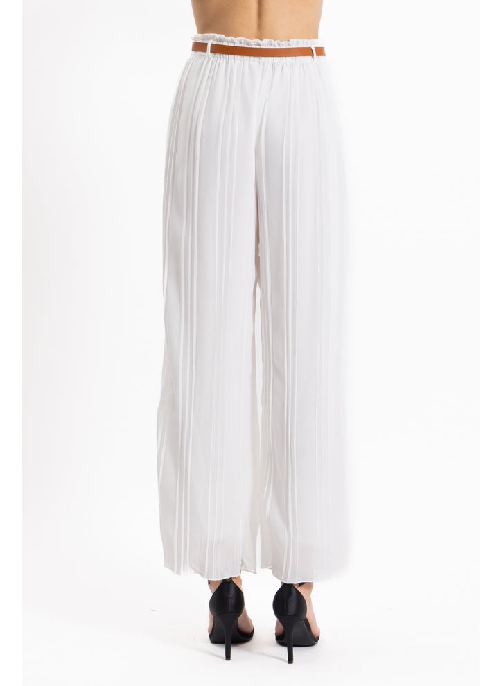 PLEATED TROUSERS WITH BELT