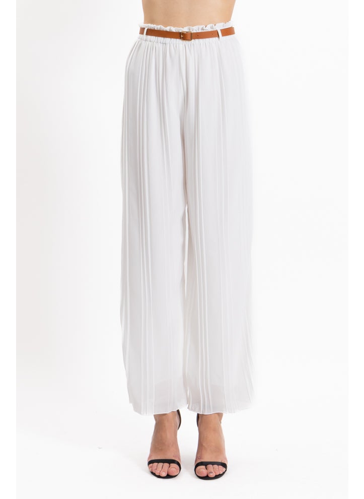 PLEATED TROUSERS WITH BELT