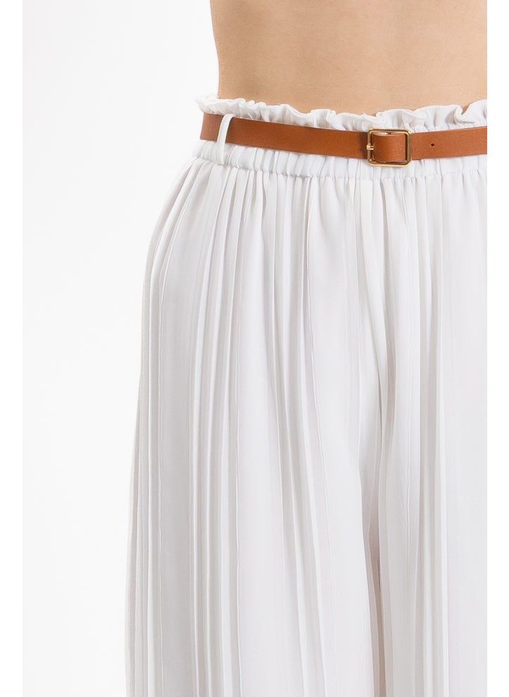 PLEATED TROUSERS WITH BELT