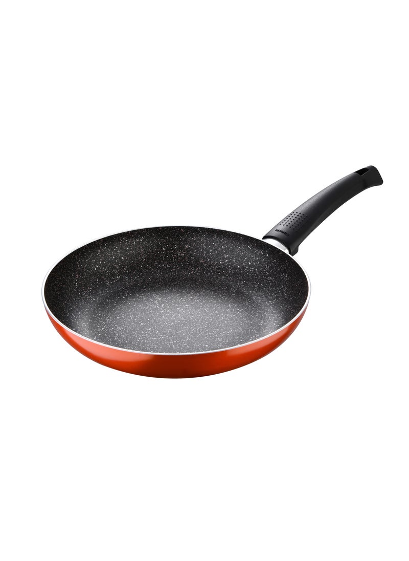 SHINE 7PCS COOKWARE SET, PRESSED ALUMINUM COOKING SET, MARBLE+ NON-STICK COATING COOKWARE, INDUCTION BOTTOM COOKING POT SET, SUITABLE FOR ALL STOVES, METALIC ORANGE COLOR, BG34660OR